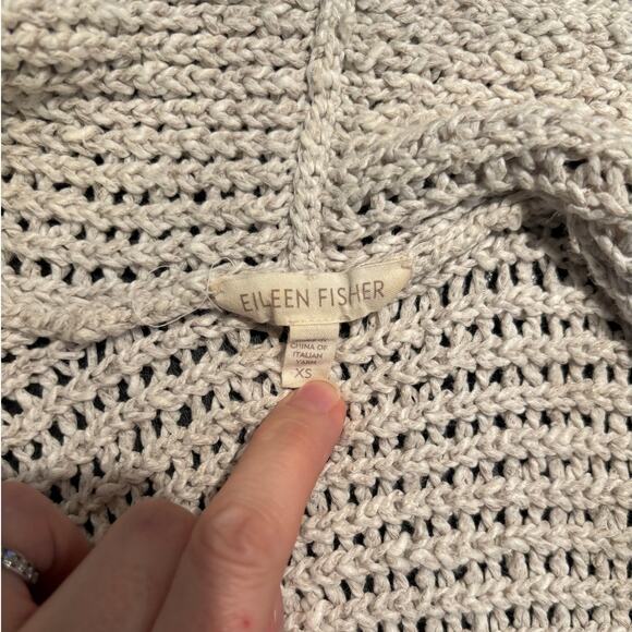 Eileen Fisher Cotten & Linen Shawl Collar Dolman Cardigan, Beige, Size XS, EUC - Picture 4 of 4